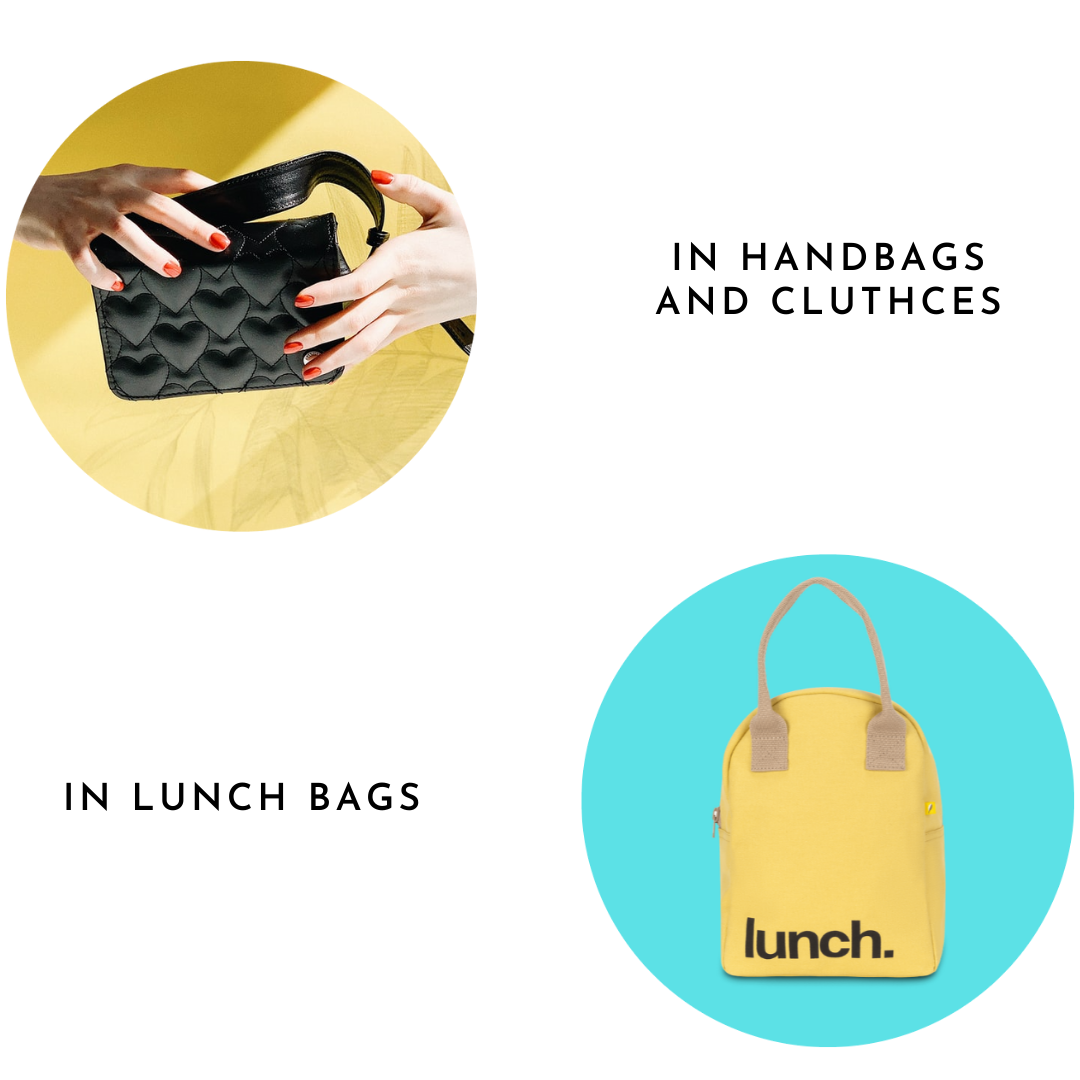 Nanai Wipes in lunch bags, handbags and clutches